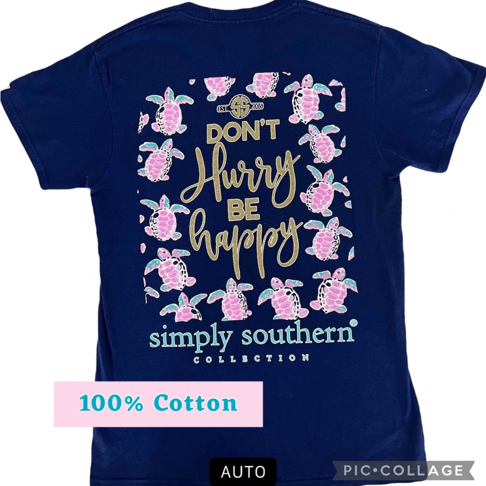 Simply Southern T shirt Navy Blue Size S 100% Cotton
Short Sleeve Floral